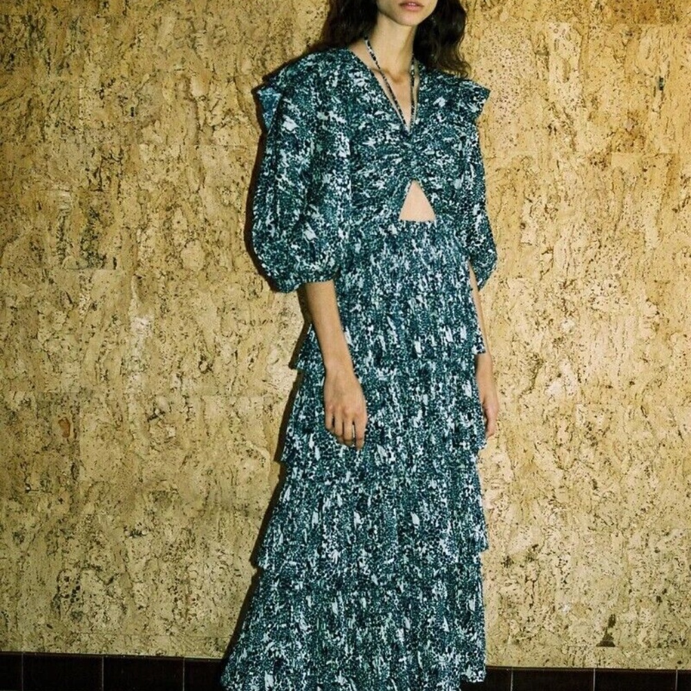 Sea Priya Print Tiered Organic Cotton Dress